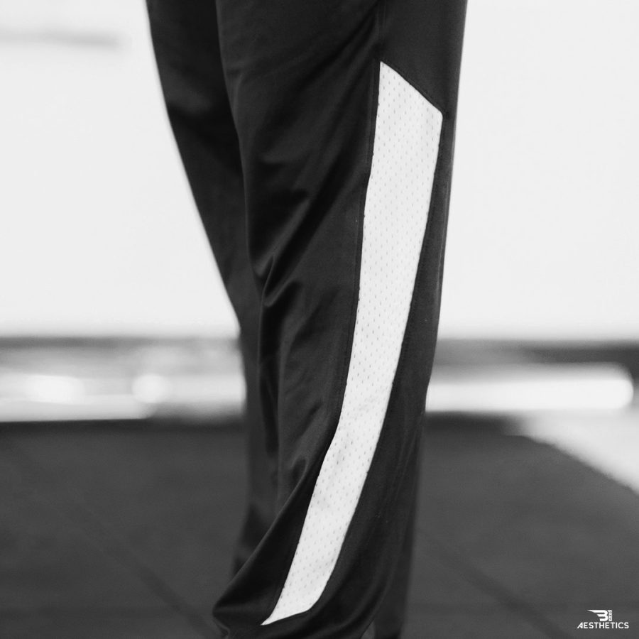 sweat-wicking track bottoms white contrast