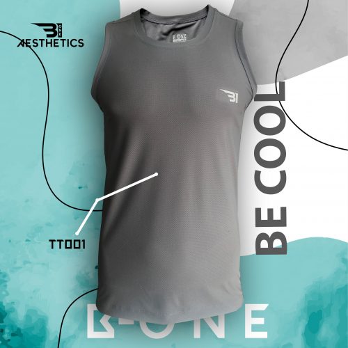 Grey solid Tank Top