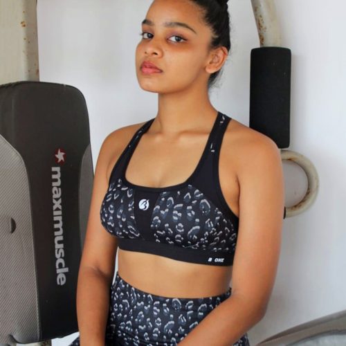 Cheetah Black Ladies Gym Kit
