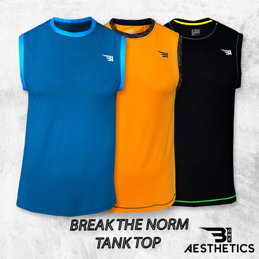 Black Tank Top With Luminous Green Lining - Image 2