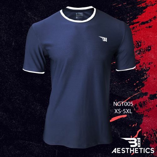 Classic Blue T-shirt With White Contrast Lining