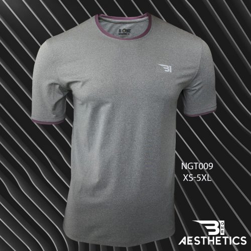 Retro Ash T-shirt With Purple Contrast Lining