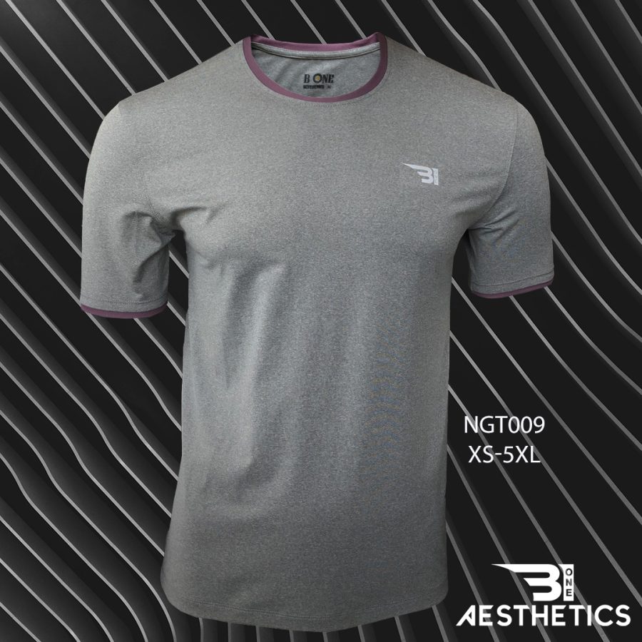 Retro Ash T-shirt With Purple Contrast Lining