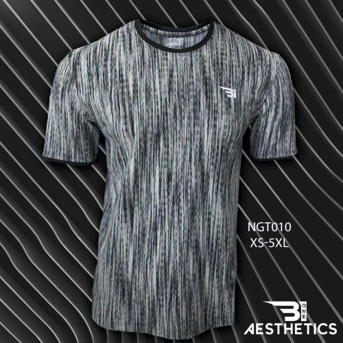Retro Ash Strips T-shirt With Black Contrast Lining