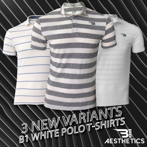 Black Striped White Polo T-shirt