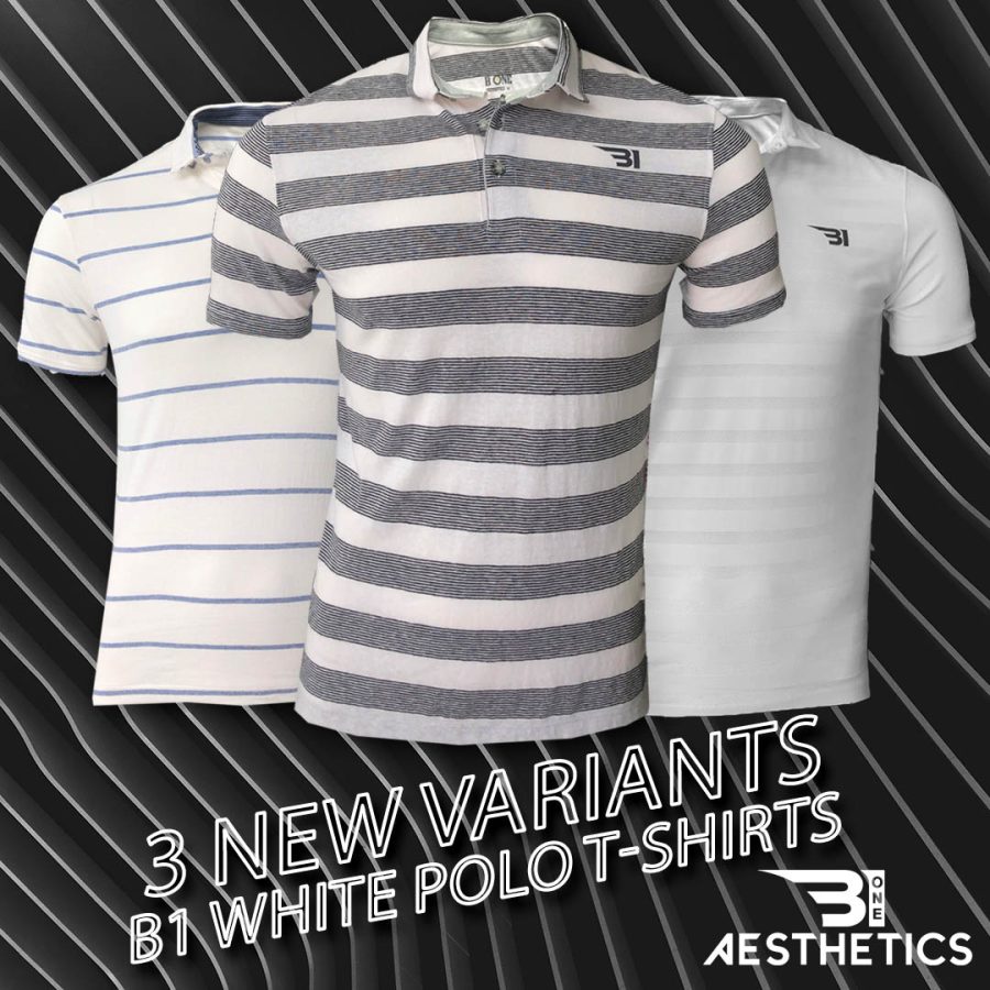 White Ribbed Polo T-shirt - Image 2