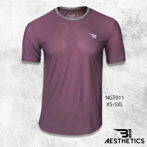 Purple T-shirt With Ash Contrast