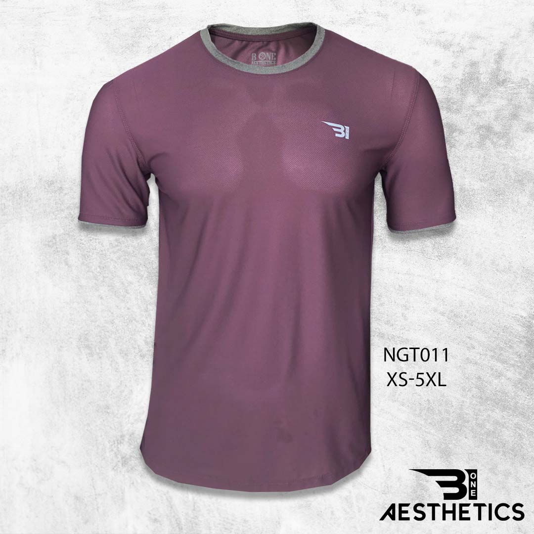 Purple T-shirt With Ash Contrast