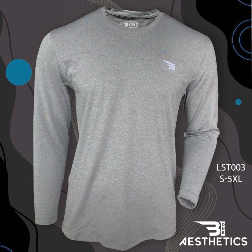 Long Sleeve Grey Crew Neck T Shirt