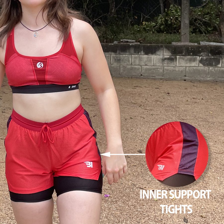 Milano Red Running Short With Inner Tight - Image 3