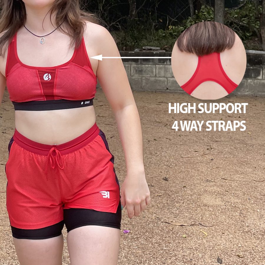 Milano Red 4-way Stretch Sports Bra - Image 2