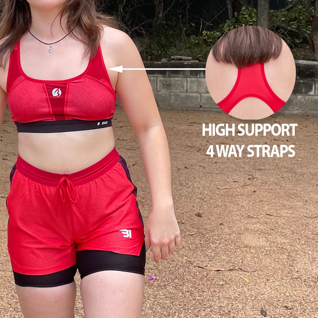 Milano Red 4-way Stretch Sports Bra - Image 2