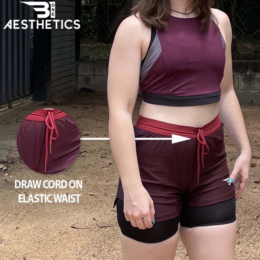 Wine Maroon Running Short With Inner Tight - Image 5