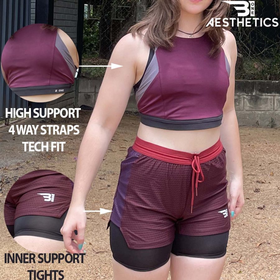 Wine Maroon Tech-Fit Sports Top