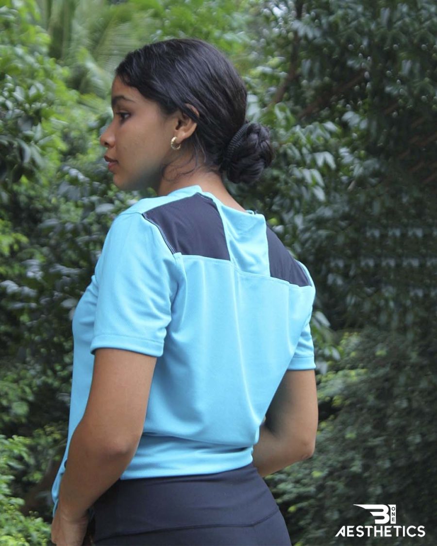 Summer Sky Blue V-Neck DRI-FIT T-Shirt - Image 3