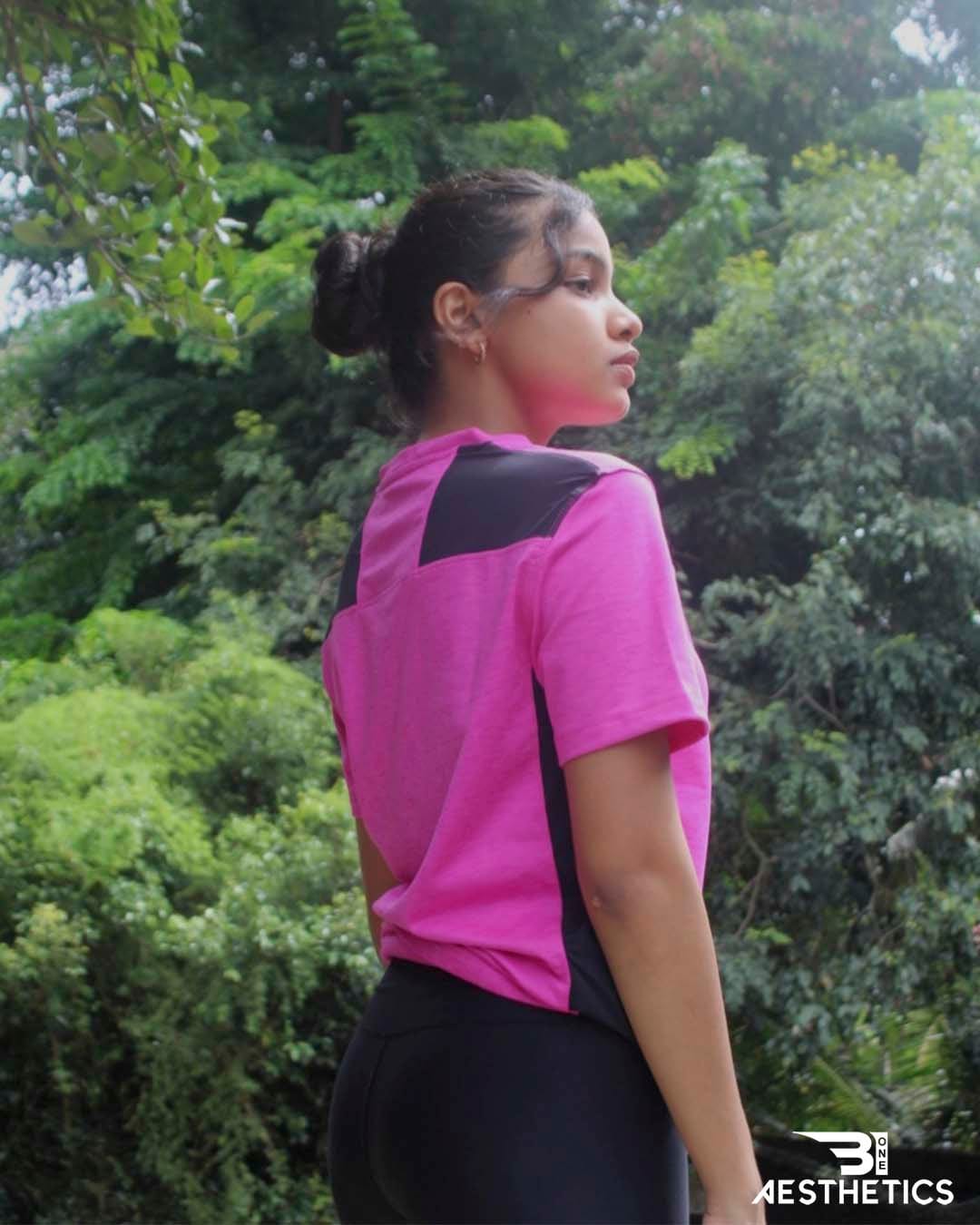Hot Pink V-neck Dri-fit T-shirt - Image 2