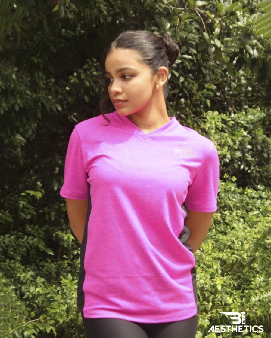 Hot pink V-Neck DRI-FIT T-Shirt - Image 3