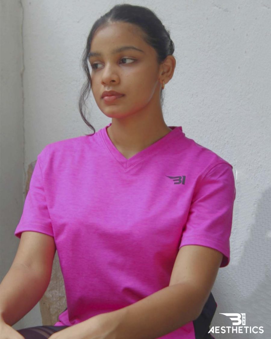 Hot pink V-Neck DRI-FIT T-Shirt - Image 4