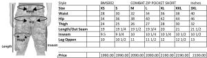 SIZE CHART