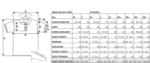 B1 POLO SIZE CHART