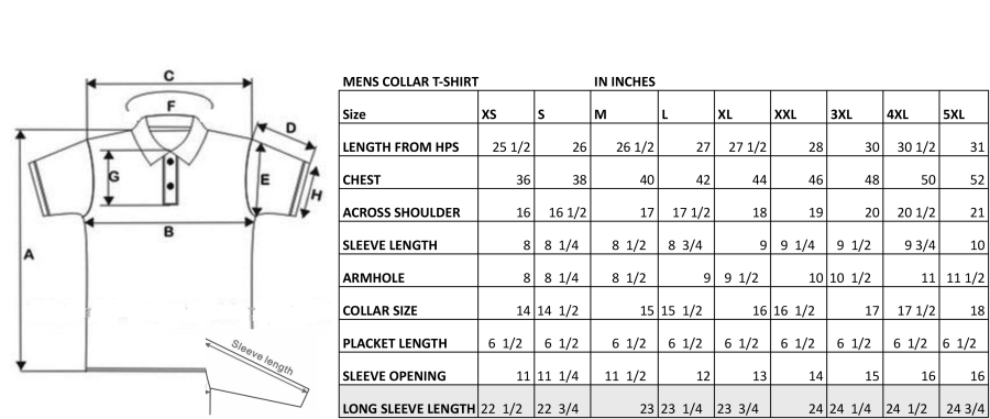 B1 POLO SIZE CHART