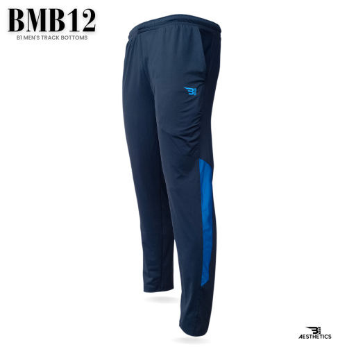 navy blue and blue Track Bottom