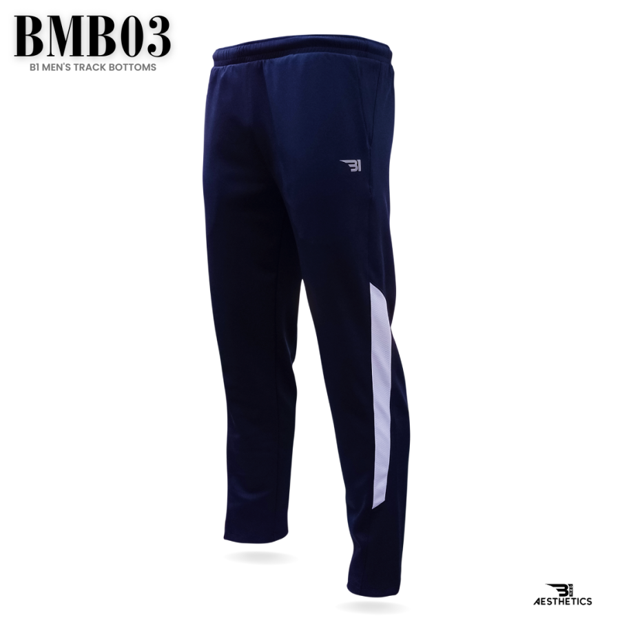 blue and white Track Bottom