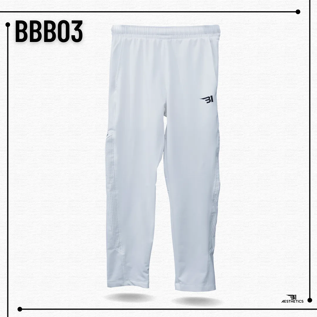 B1 full white Boys Track Bottoms joggers