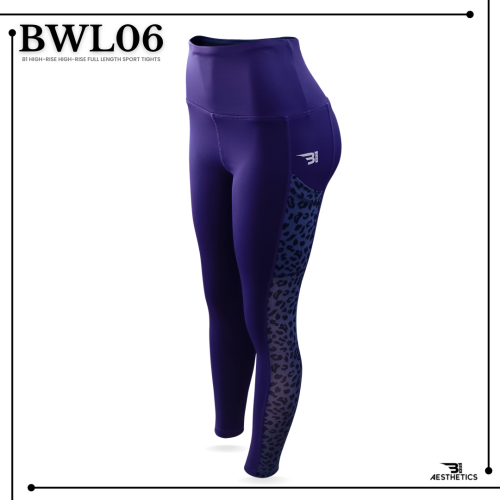 purple high-rise full length sport tights