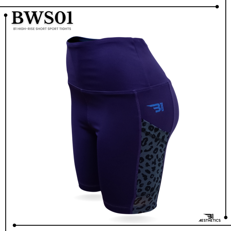 high-rise short sport tights purple