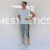 black and white high-rise 3/4 length sport tights