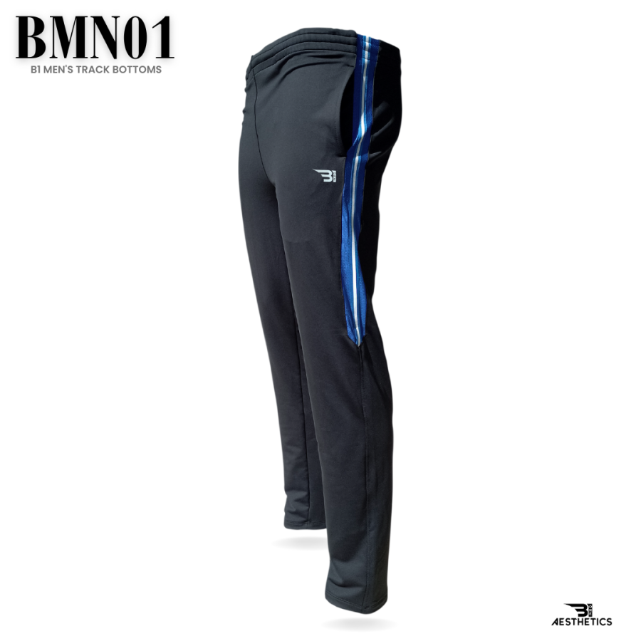 Track Bottoms Full Black And Blue Contrast | BMB001-C127-B - Image 2