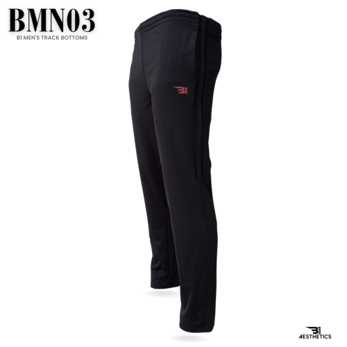 Track Bottoms fashionable strip Full Black
