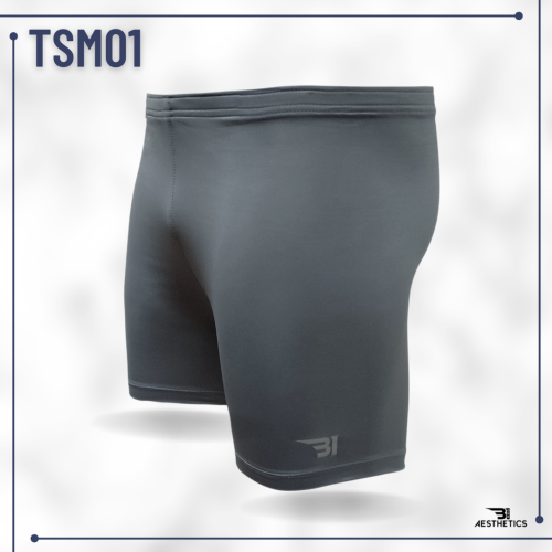 gray men's tight shorts