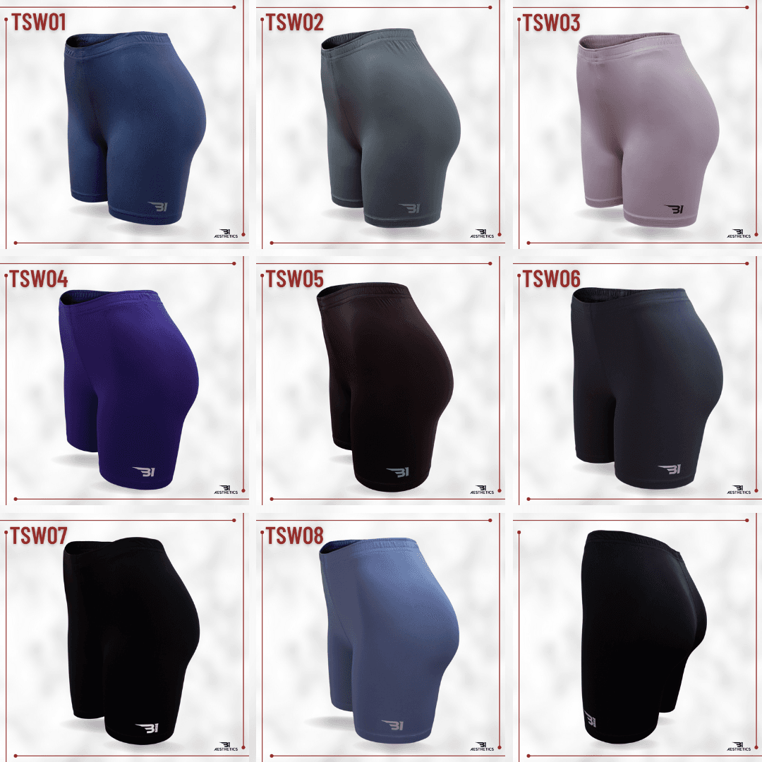 B1 women's tight shorts product color chart