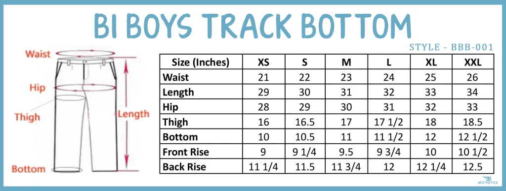 Get Boys Track Bottom Size Chart