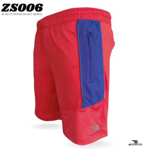 B1 red men's zipper shorts