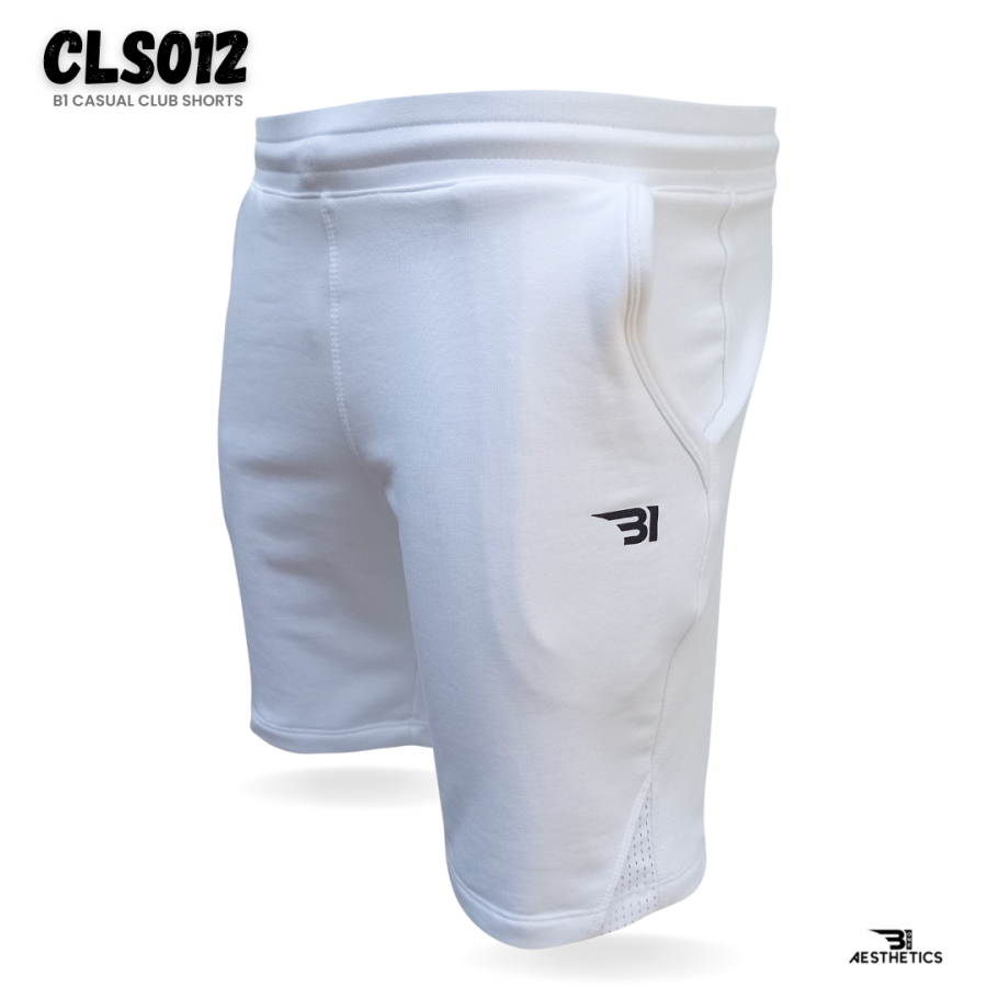 B1 white club shorts