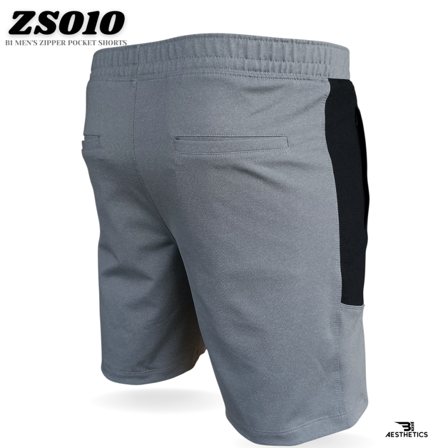 B1 men's zipper shorts - back