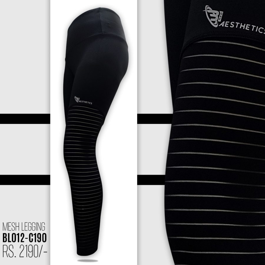 black high-waist mesh legging
