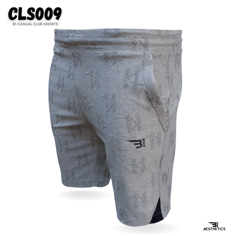 B1 gray pattern club shorts