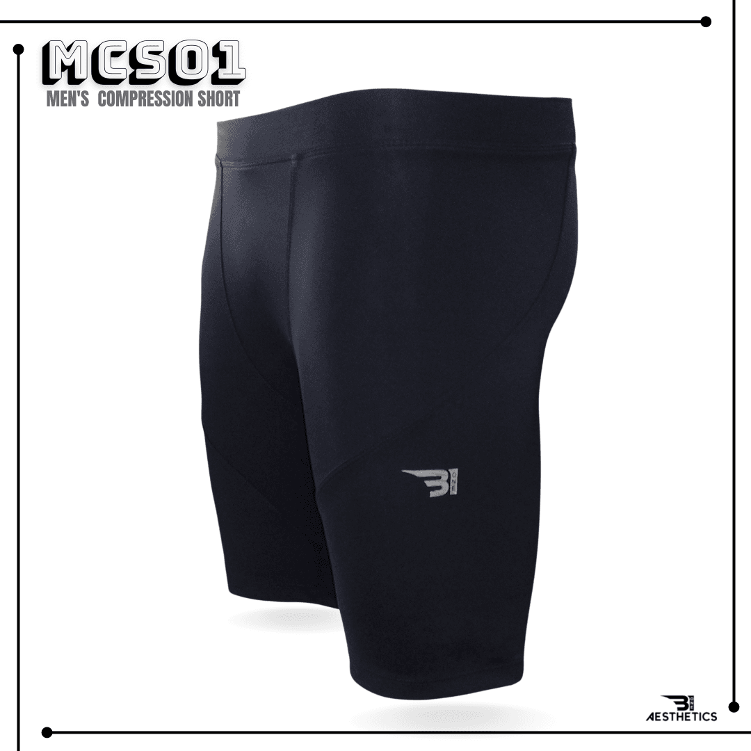 B1 MEN'S BLACK COMPRESSION SHORTS SPORTS TIGHTS