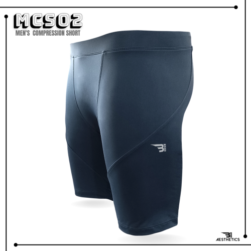 B1 men's blue compression shorts