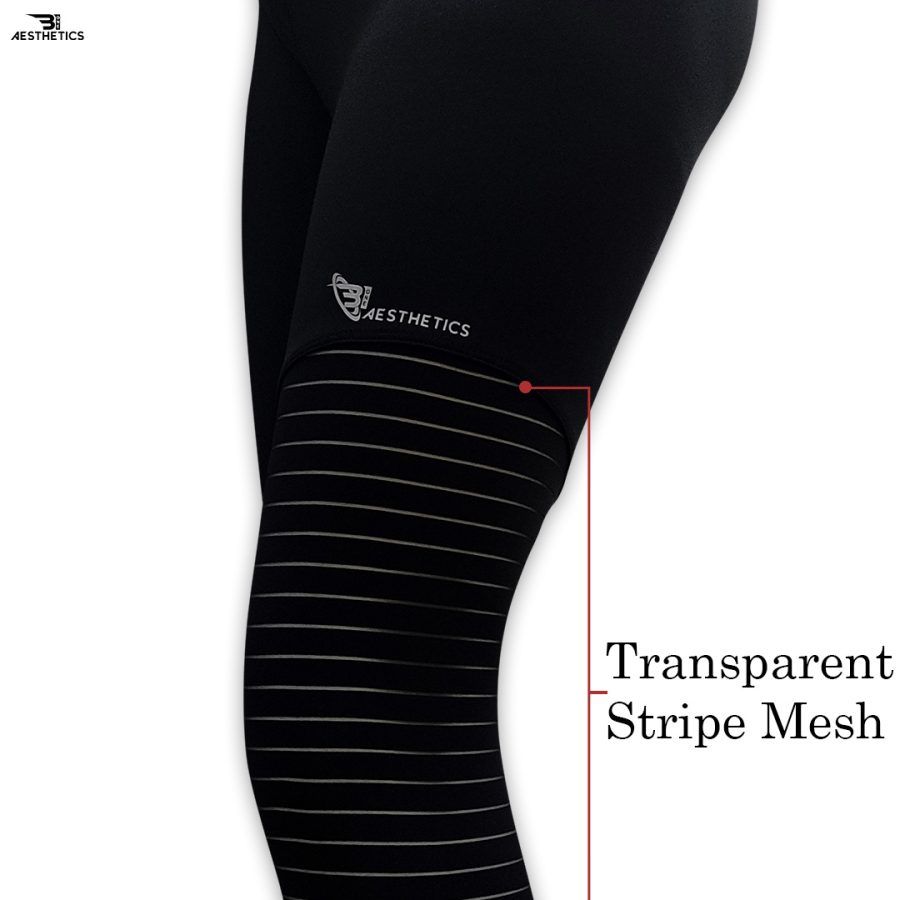 black high-waist mesh legging