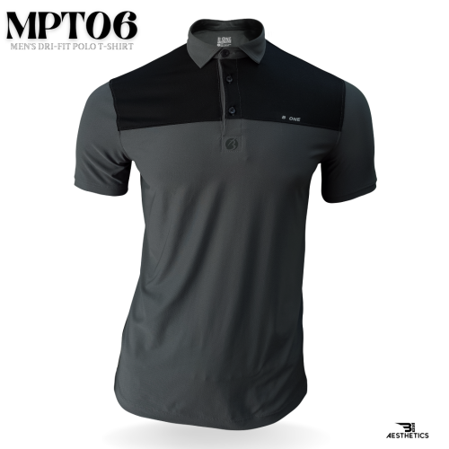 color block dri-fit black and gray polo t-shirt