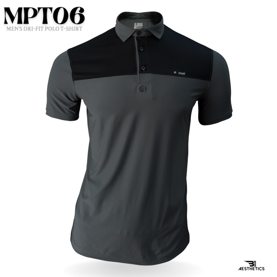 color block dri-fit black and gray polo t-shirt