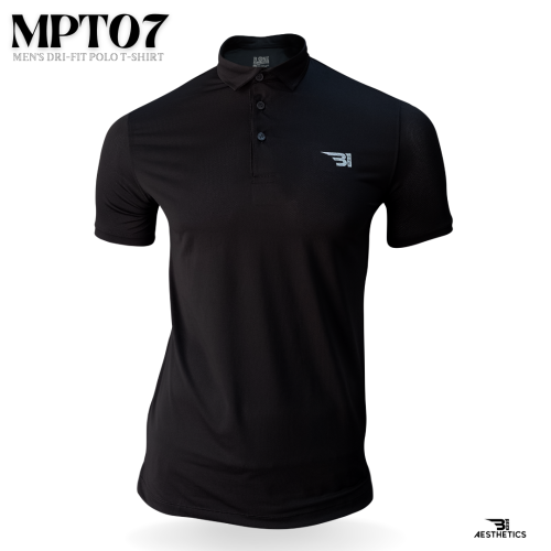 color block dri-fit full black polo t-shirt