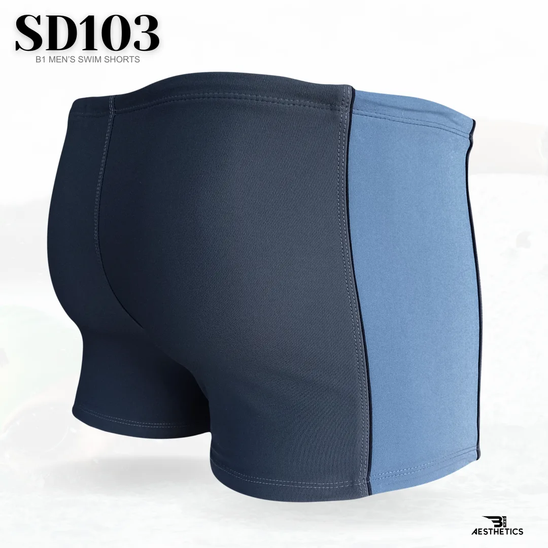 men’s dark gray swim shorts back