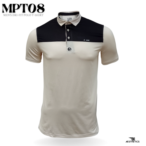 color block dri-fit black and beige polo t-shirt