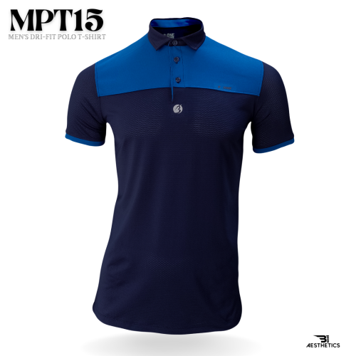 men's color block dri-fit navy blue polo t-shirt